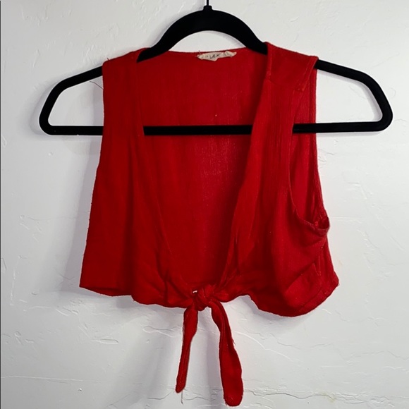 Super cropped little tie in front tee - Picture 2 of 4